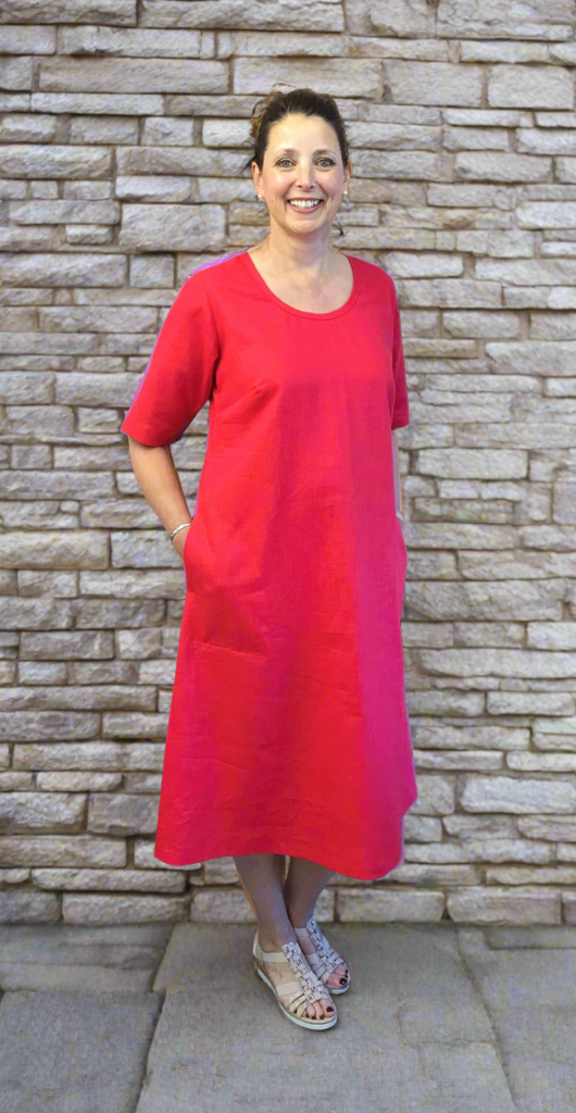 Island loose fitting Dress in Rami/cotton