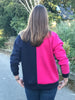 Carlton Sweatshirt top in Navy/fuchsia